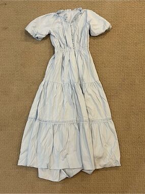 New without Tags Light Blue Tiered Maxi Dress with Puff Sleeves